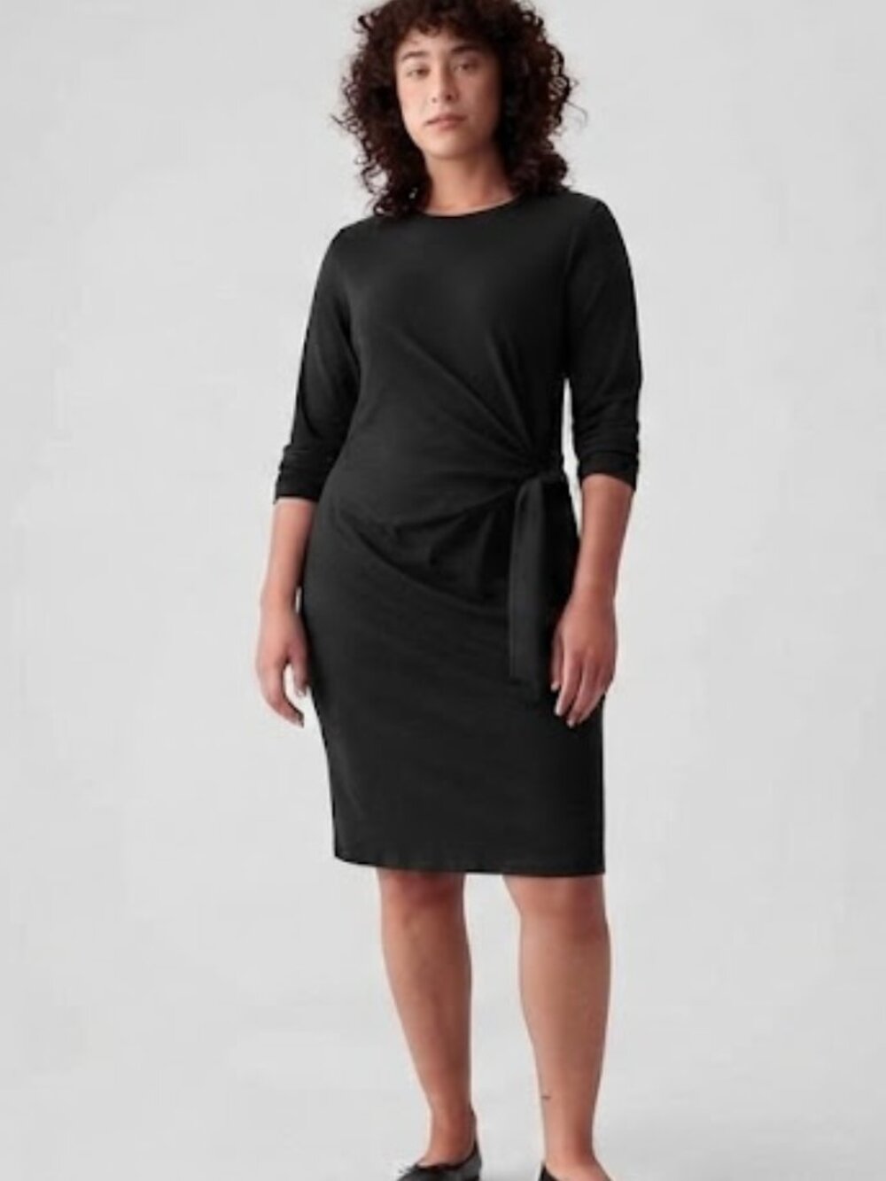 Gap Black Knit Side Tie Dress